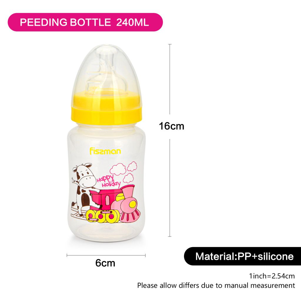 Fissman - Feeding Bottle w/ Wide Neck - 240ml - Yellow