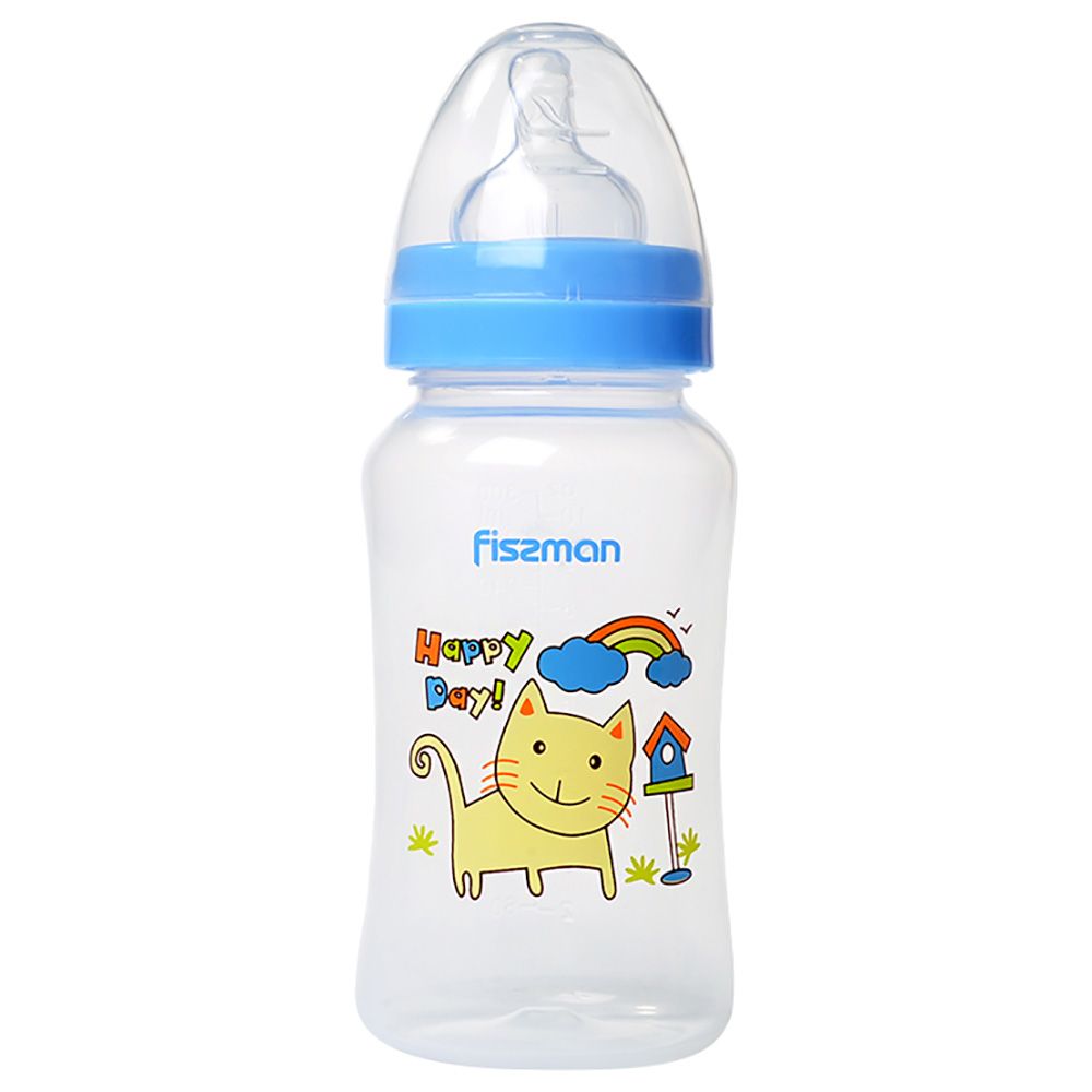 Fissman - Feeding Bottle w/ Wide Neck - 300ml -Blue