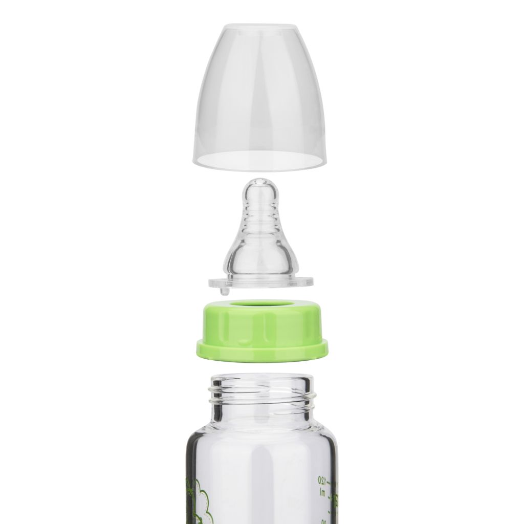 Fissman - Borosilicate Glass Feeding Bottle - 120ml - Green