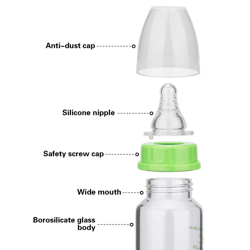 Fissman - Borosilicate Glass Feeding Bottle - 240ml - Yellow