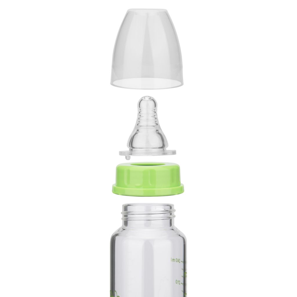 Fissman - Borosilicate Glass Green Feeding Bottle - Green - 240ml 