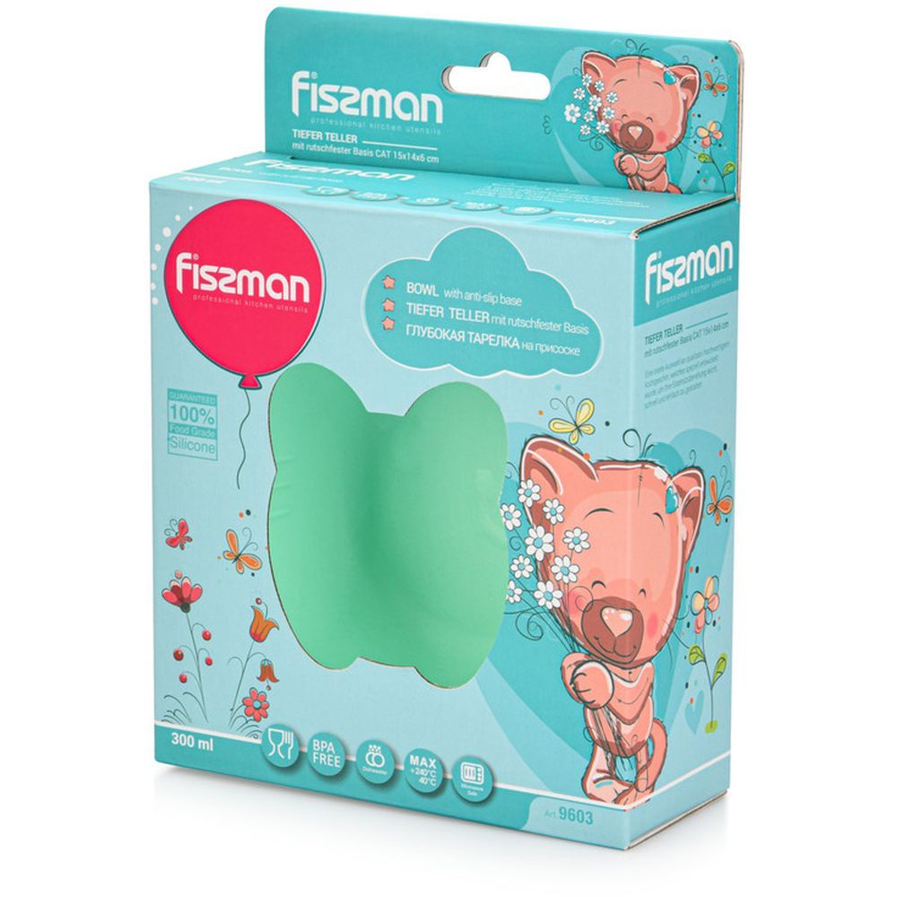 Fissman - Kitty Design Bowl w/ Suction - 300Ml - Green