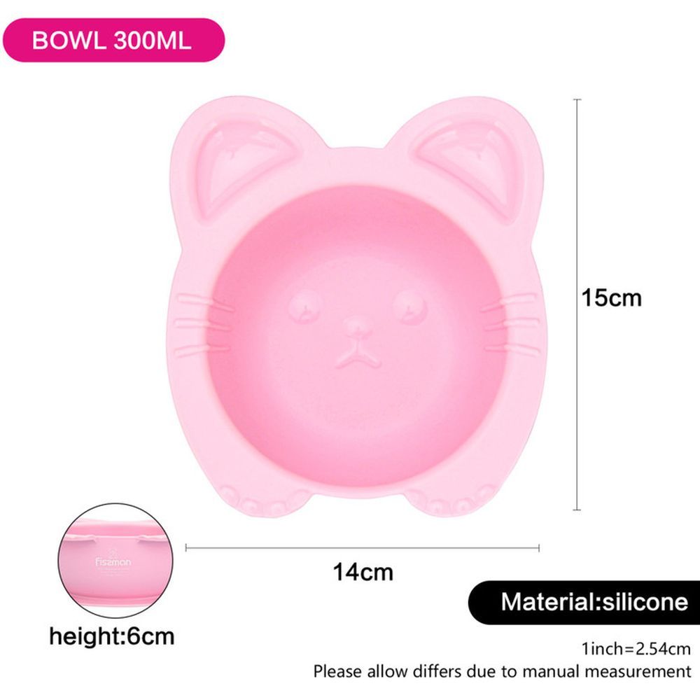 Fissman - Kitty Design Bowl w/ Suction - 300Ml - Pink