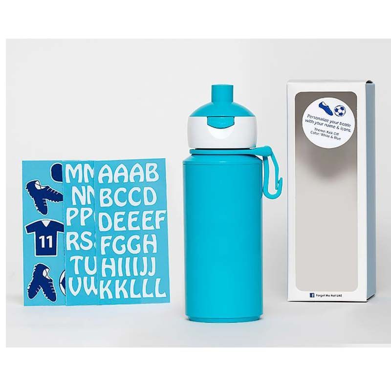 Forget Me Not Pop-up Drink Bottle - Aqua Soccer