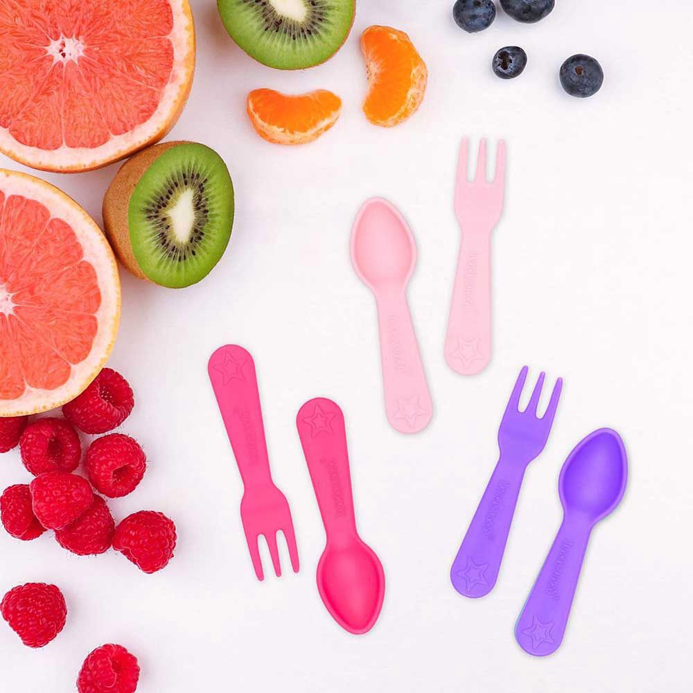 Lunch Punch - Fork & Spoon Set - Pink