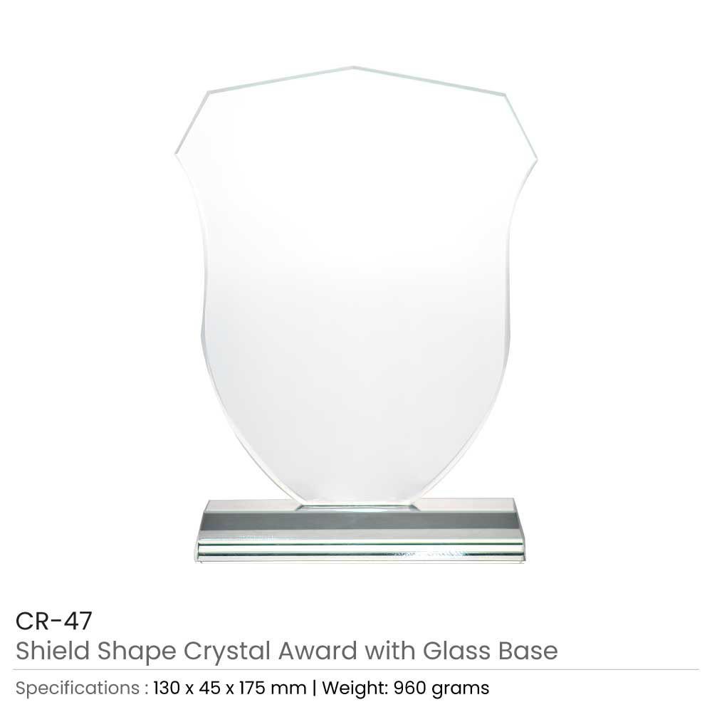 Byft - Shield Shaped Crystal Award - Clear