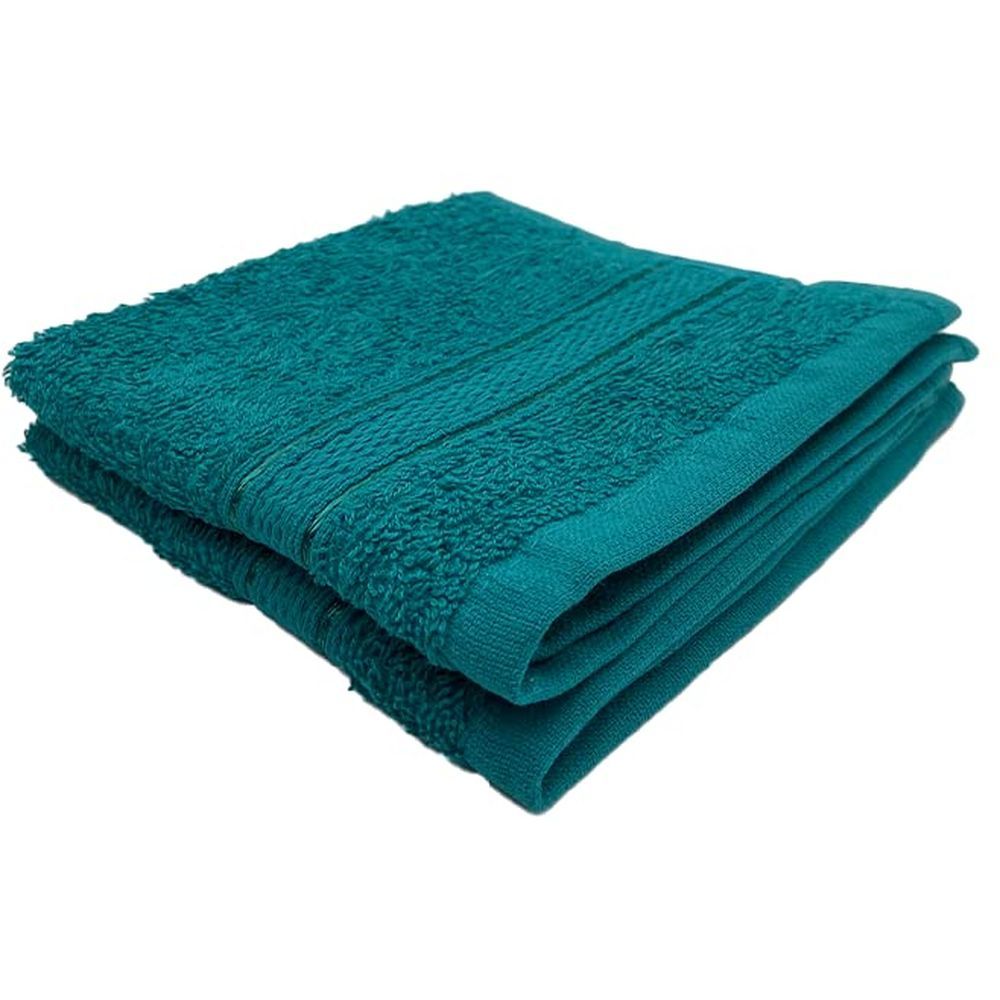 Byft - 100% Cotton Daffodil Washcloth - 30X30Cm - Set Of 2 - Turquoise Blue