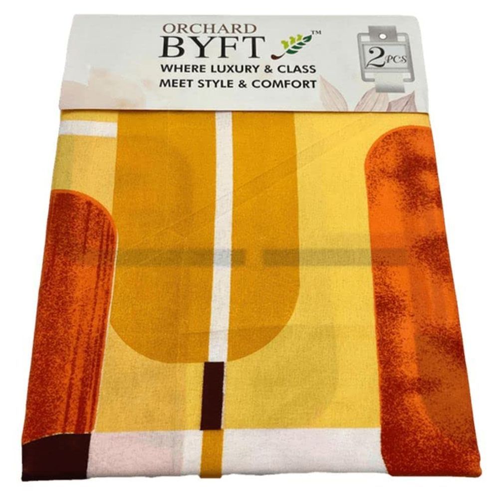 Byft - Orchard Tile Printed Single Sheet & Pillowcase - Yellow