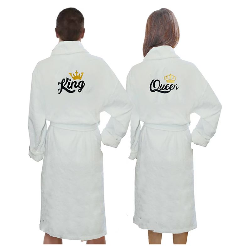 Byft - Iris Embroidered King & Queen Bathrobe