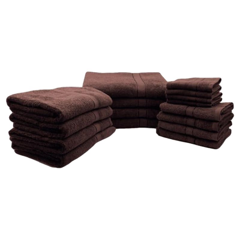 Byft - Daffodil 100% Cotton Bath Linen 16pc-Set - Brown