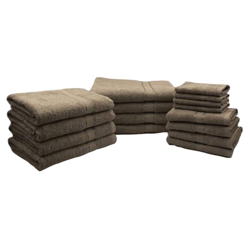 Byft - Daffodil 100% Cotton Bath Linen 16pc-Set - Dark Beige