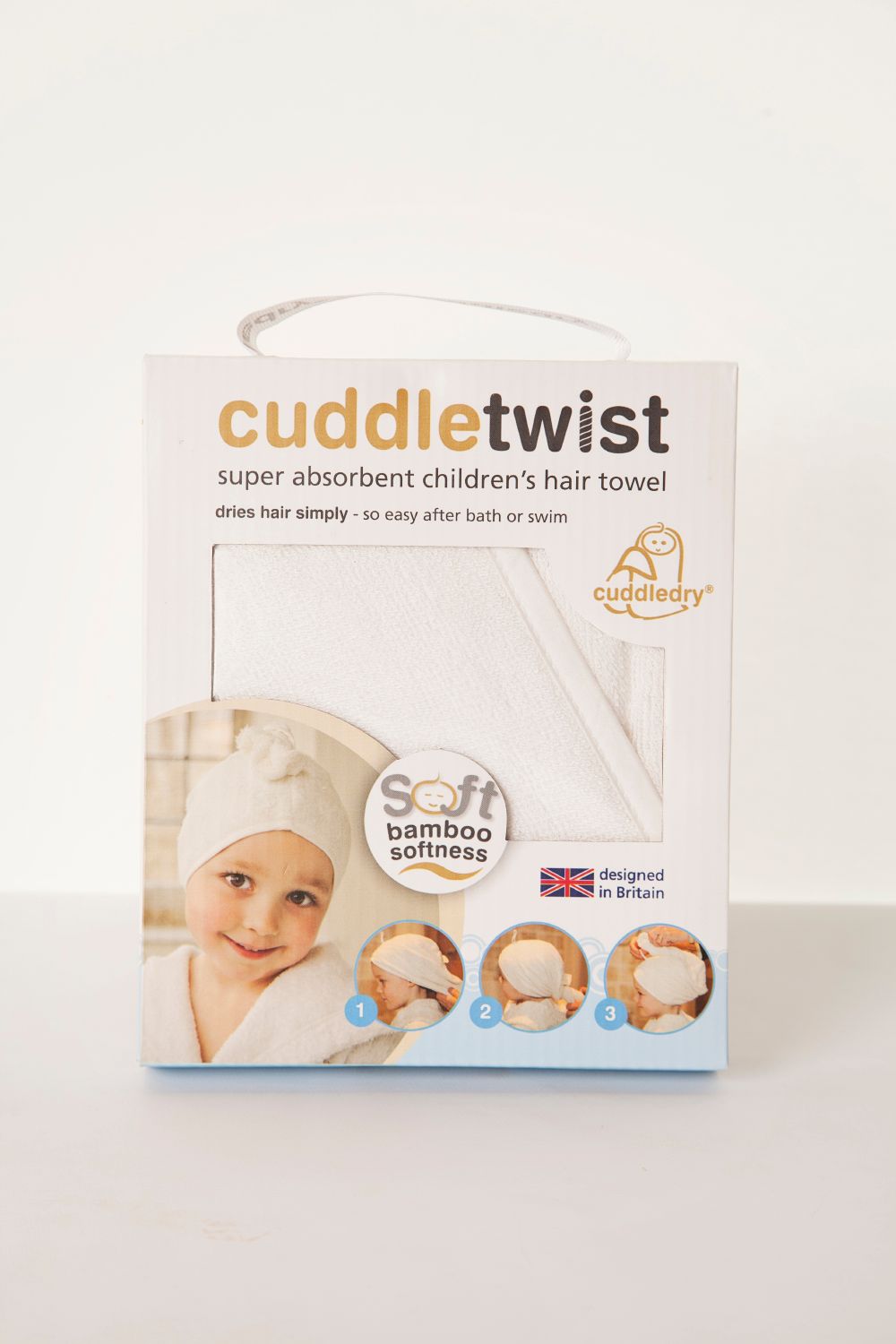 Cuddletwist Bamboo Hair Towel - White