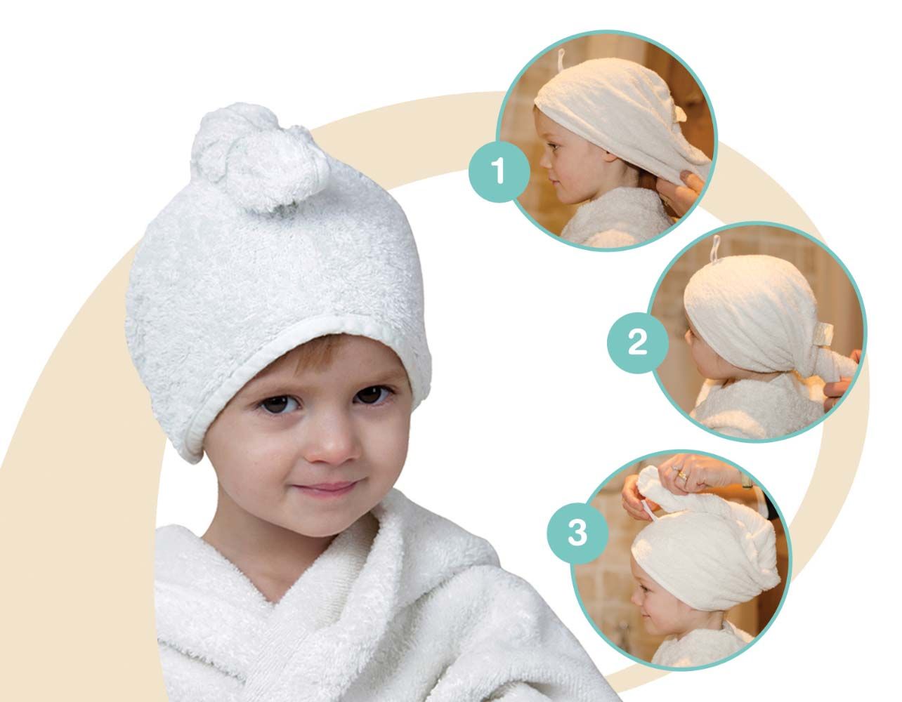 Cuddletwist Bamboo Hair Towel - White