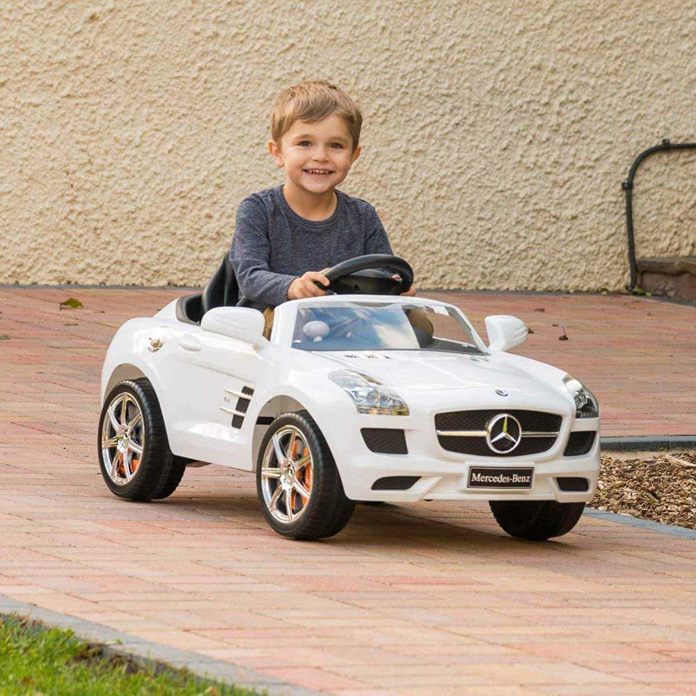 Factual Toys - 6V Mercedes Benz Sls Ride-On Car - White 