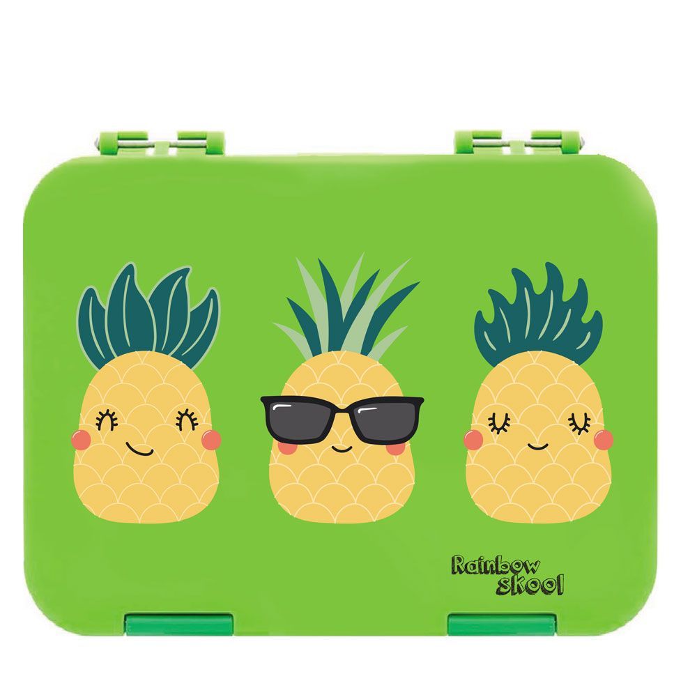 Rainbow Skool - 4-6 Compartment Lunch Box - Pineapple - Green (Exclusive)