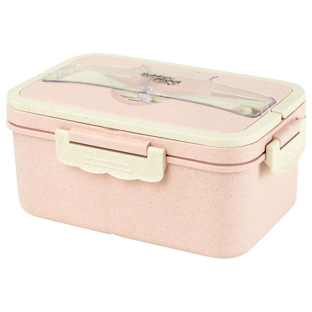 Rainbow Skool - 4 Compartment Lunchbox With Cutlery 1500ml - Pink