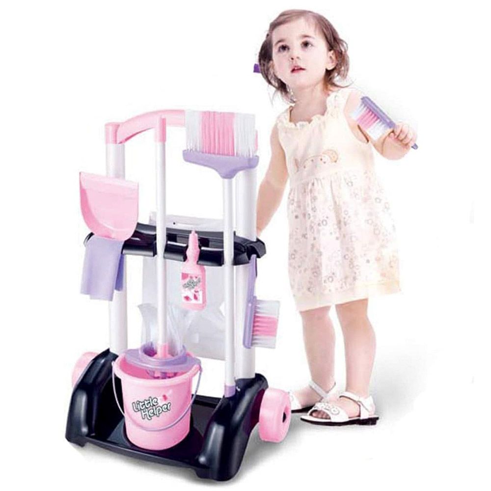 Little Angel - Baby Toys Cleaning Trolley Set For Girls