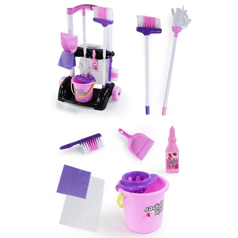 Little Angel - Baby Toys Cleaning Trolley Set For Girls