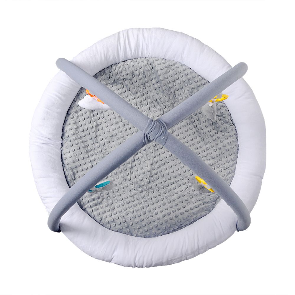 Little Angel - Baby Round Comfy Play Mat Activity Gym - Grey/White