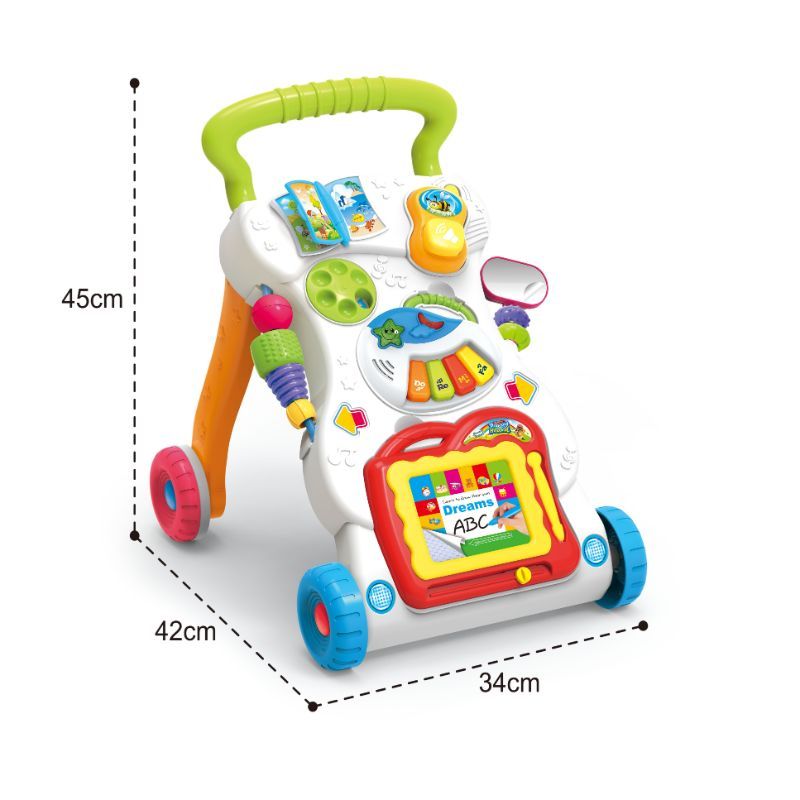 Huanger Baby Walker Toys W/Light & Music for 9+ Months White