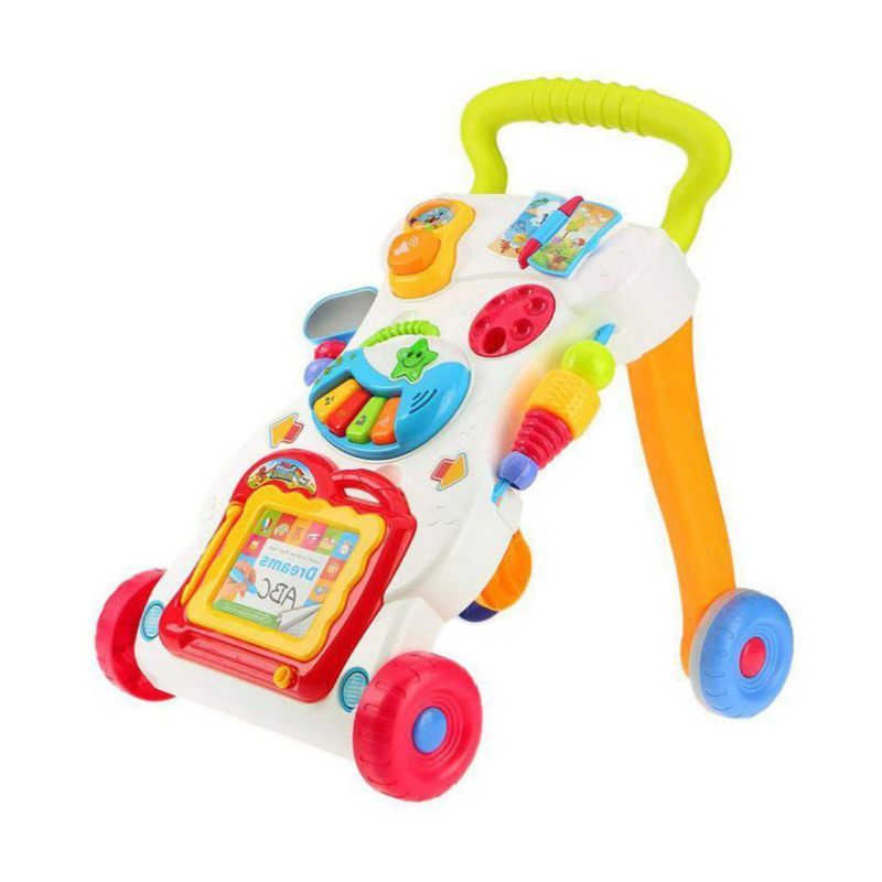 Huanger Baby Walker Toys W/Light & Music for 9+ Months White