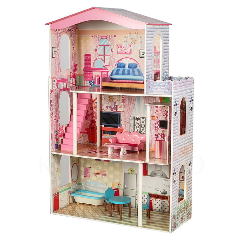 Little Angel - Kids Wooden Doll House Furniture Toy Set 