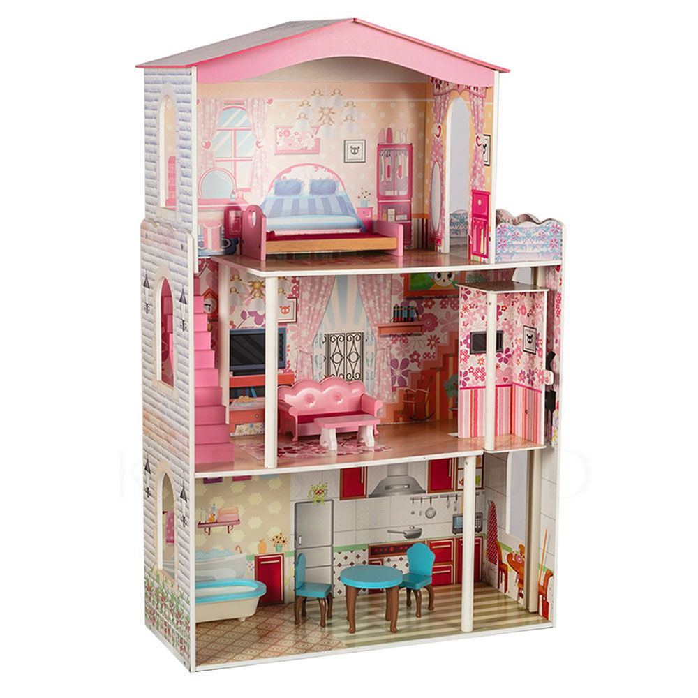 Little Angel - Kids Wooden Doll House Furniture Toy Set 