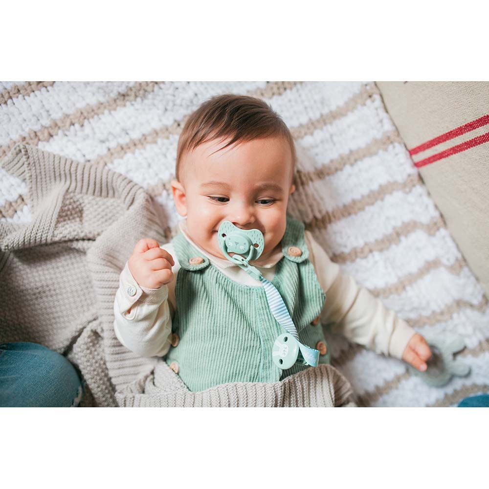 Suavinex - Soother Clip With Ribbon - Hygge Green