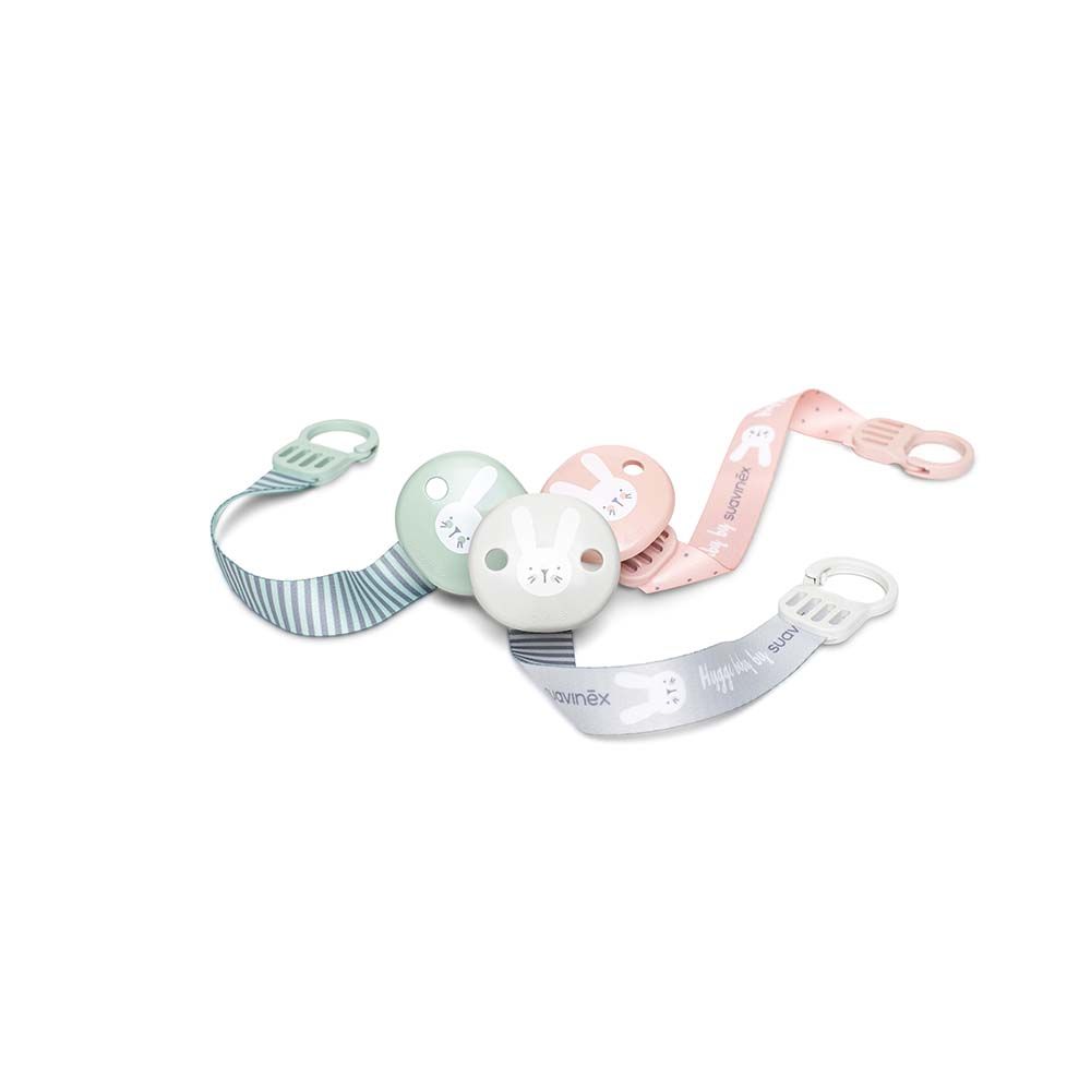 Suavinex - Soother Clip With Ribbon - Hygge Pink