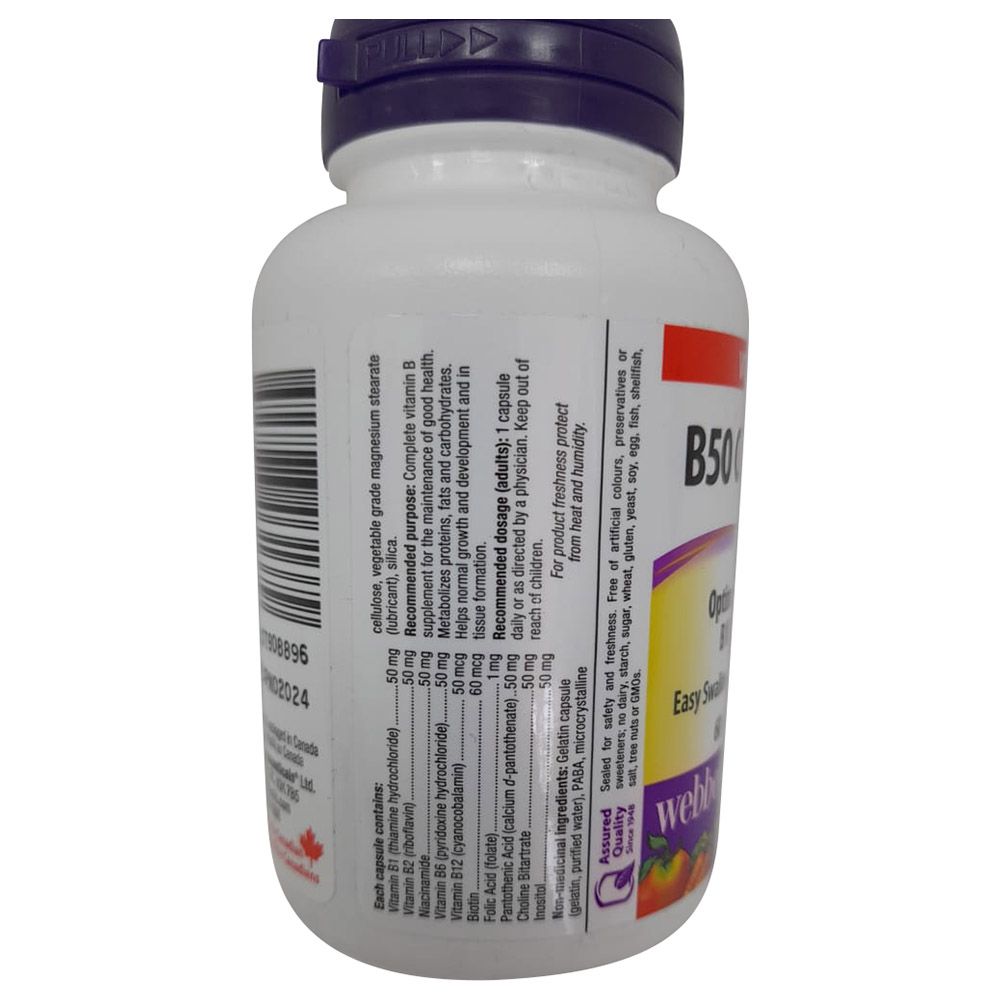 Webber Naturals - Vitamin B50 Complex Tablets - 60's