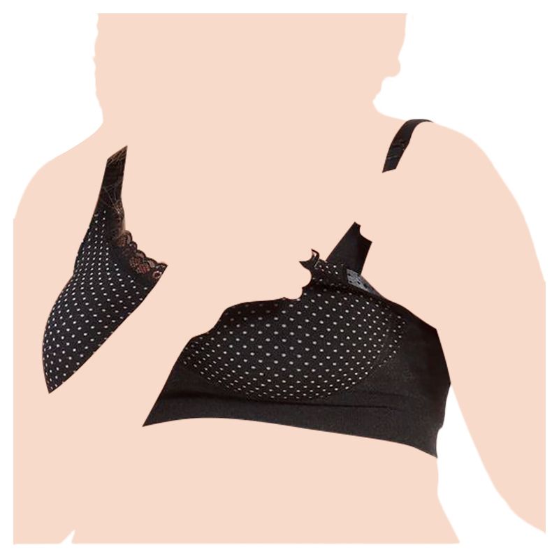 Magic Body Fashion - Mommy Nursing Bra Dots - Black