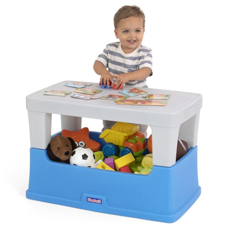 Simplay3 - Play Around Toy Box Table - Grey/Blue