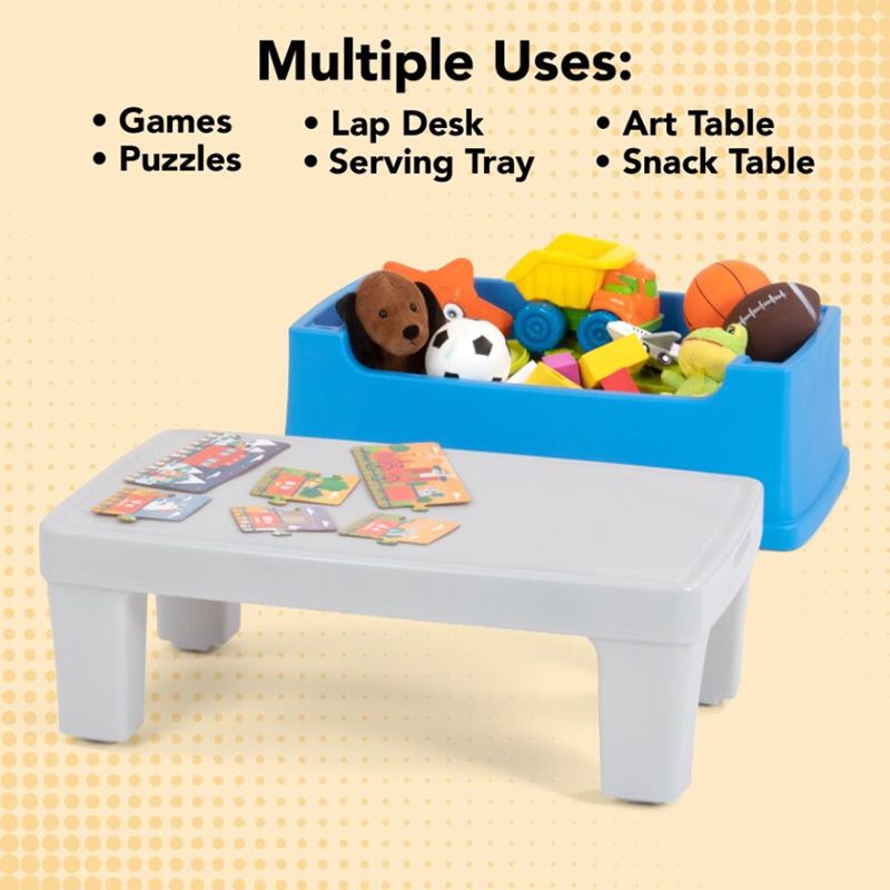 Simplay3 - Play Around Toy Box Table - Grey/Blue