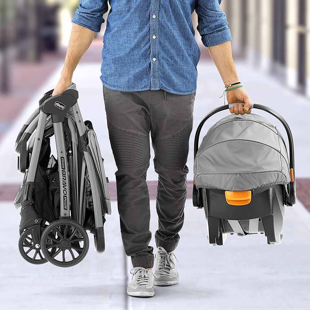 Chicco - Mini Bravo Plus Travel System Stroller 0-3y - Slate