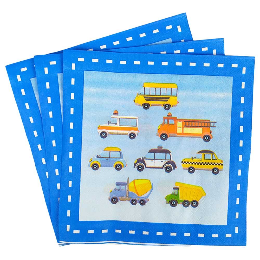 Brain Giggles - Transport Theme Disposable Tableware 136pcs