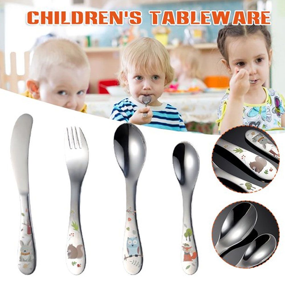 Brain Giggles - Children Stainless Steel Cutlery Set 4pc