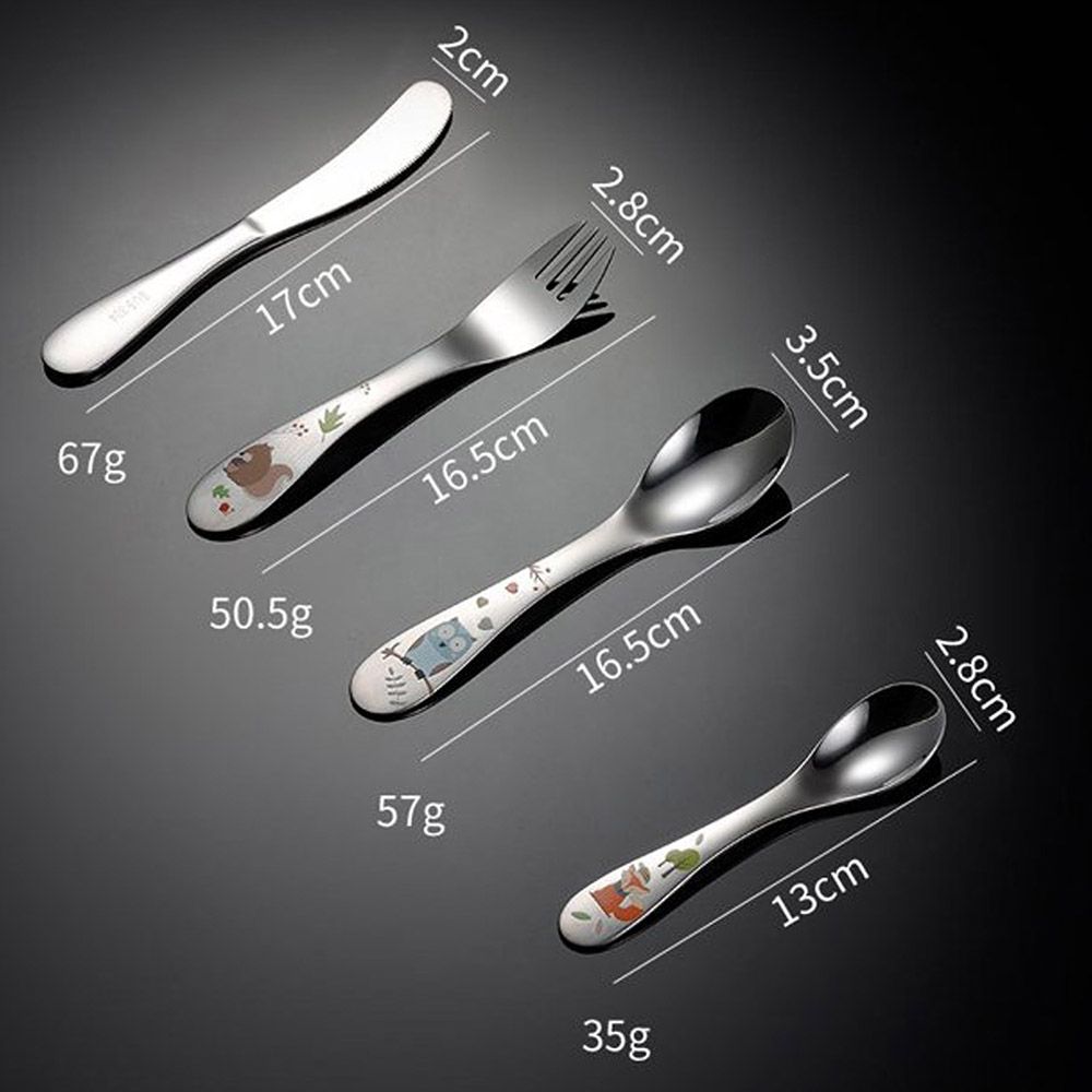 Brain Giggles - Children Stainless Steel Cutlery Set 4pc