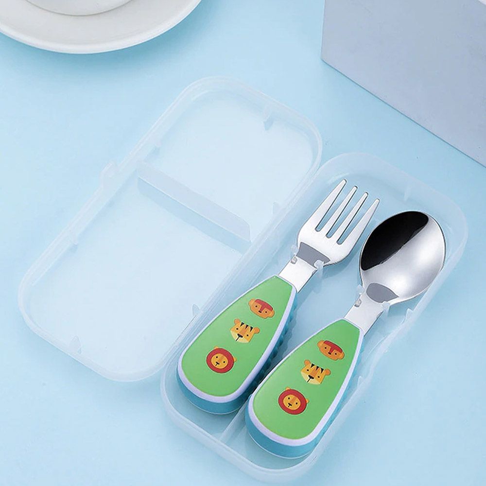 Brain Giggles - Kids Cutlery Set W/ Case - Animal 