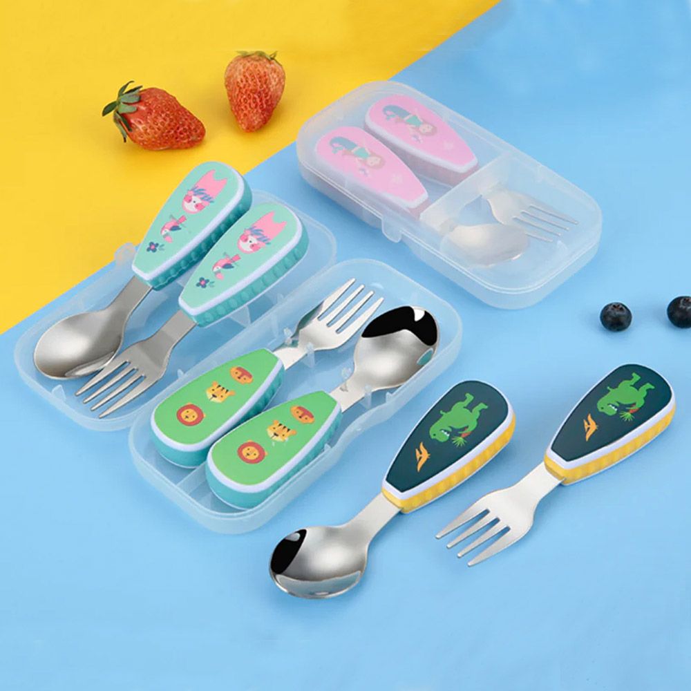 Brain Giggles - Kids Cutlery Set W/ Case - Animal 