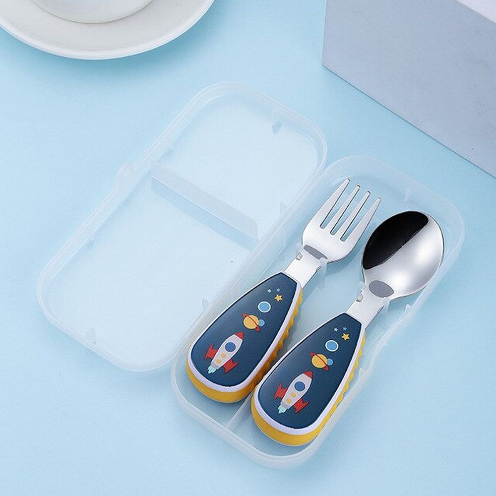 Brain Giggles - Kids Cutlery Set W/ Case - Space 