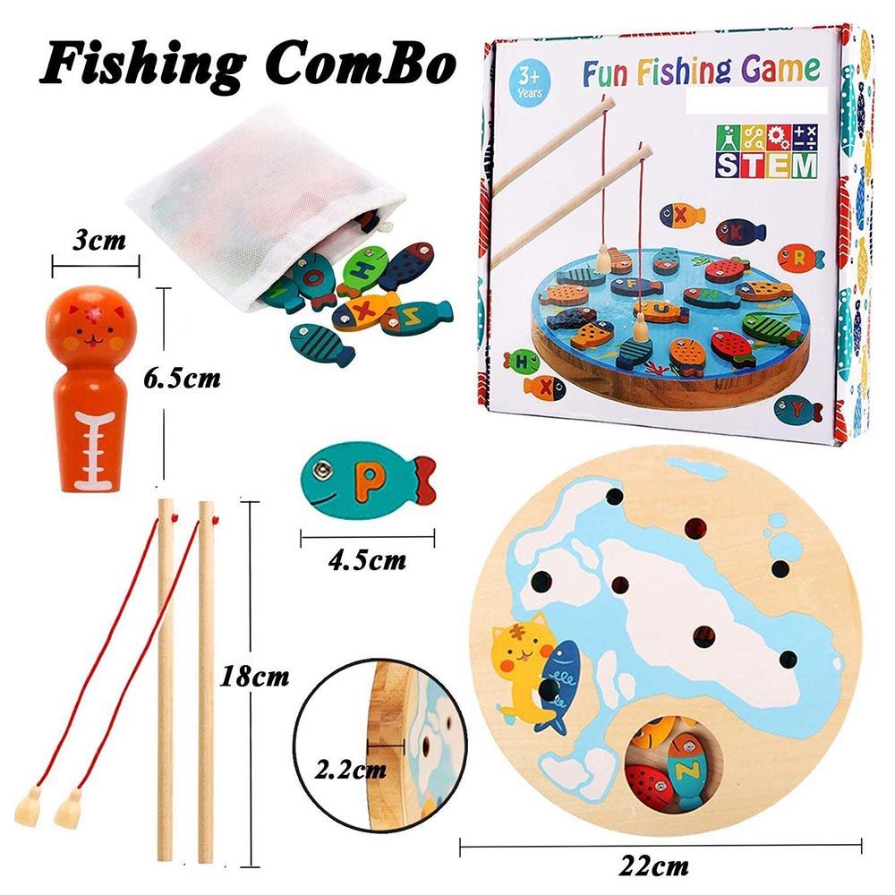 Brain Giggles Magnetic Wooden Fishing Game Toy