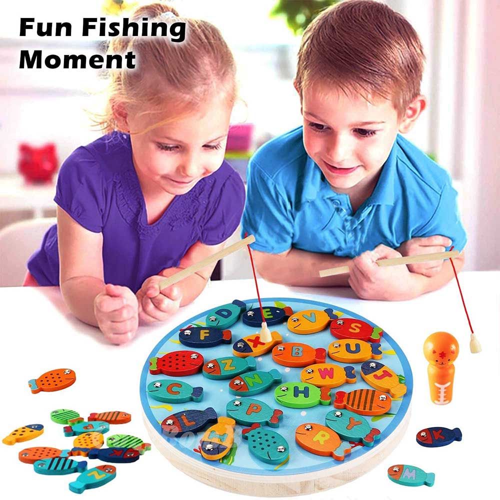 Brain Giggles Magnetic Wooden Fishing Game Toy