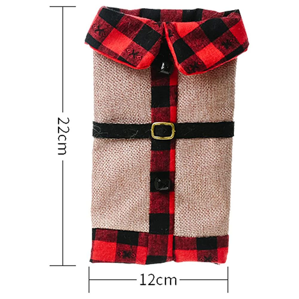 Party Propz - Christmas Bottle Covers Buffalo Plaid Burlap