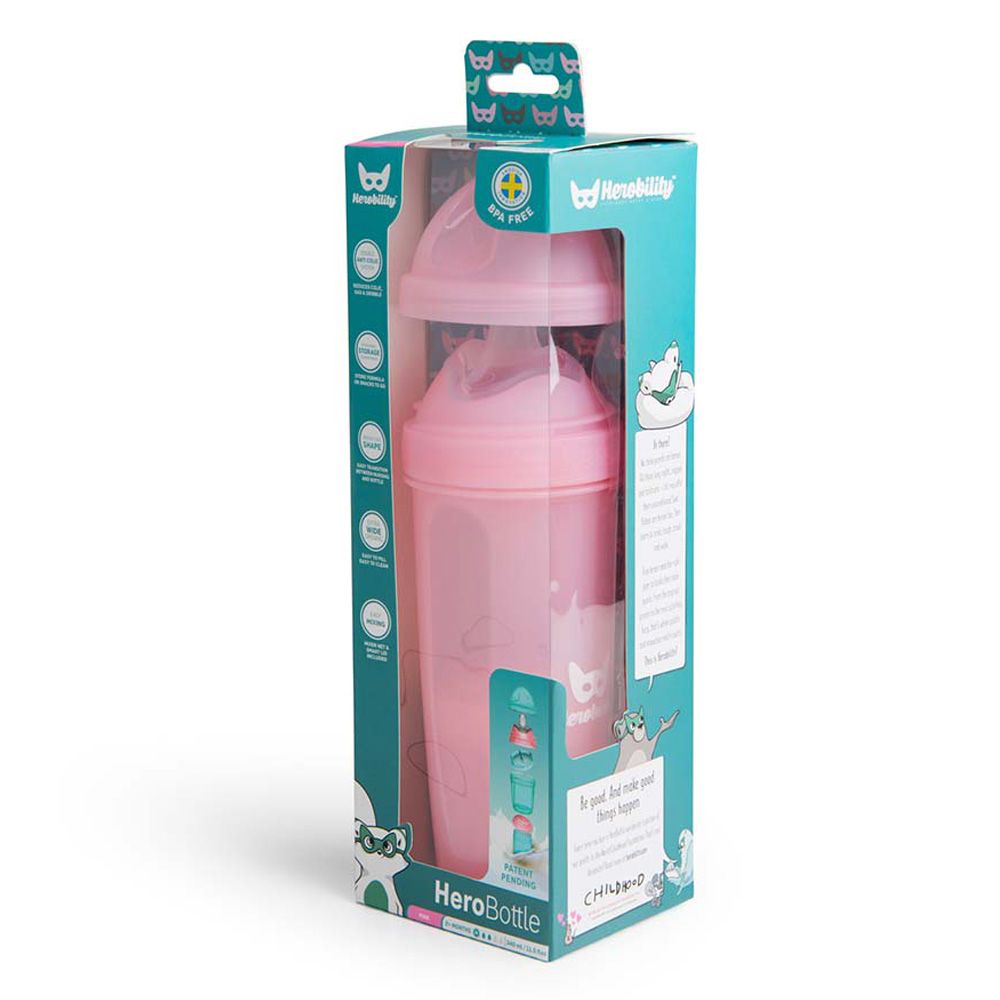 Herobility - Baby Bottle 340ml - Pink