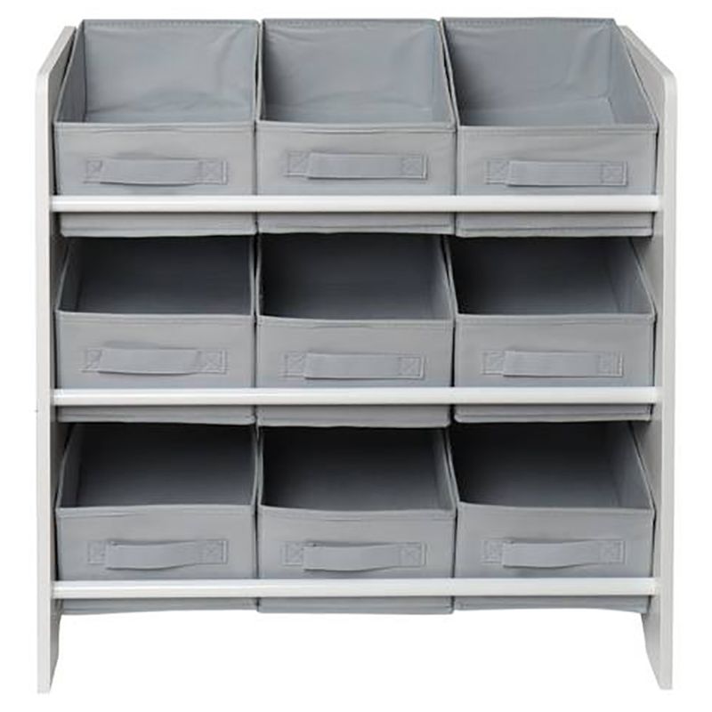 Dreeba - Kids Toy Organizer w/ Storage Fabric Bins - Grey