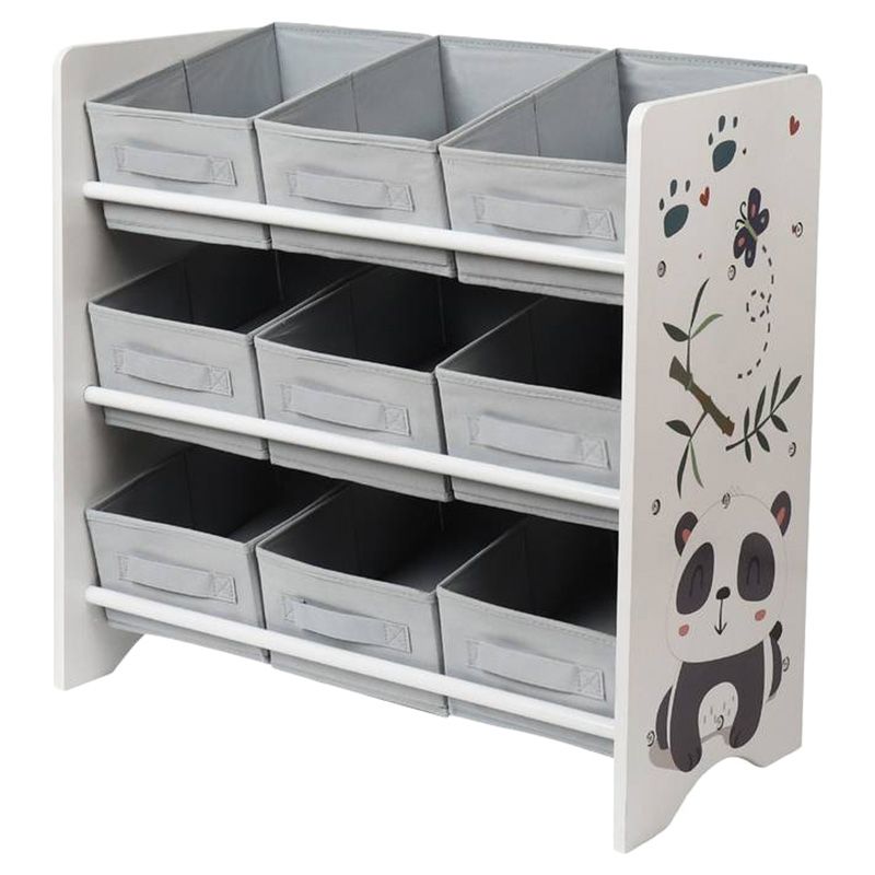 Dreeba - Kids Toy Organizer w/ Storage Fabric Bins - Grey