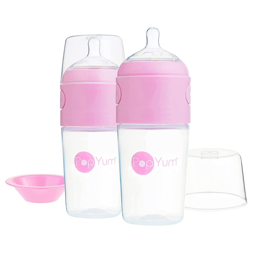 PopYum - Anti-Colic Formula Making Bottles - 2pcs - 9Oz - Pink