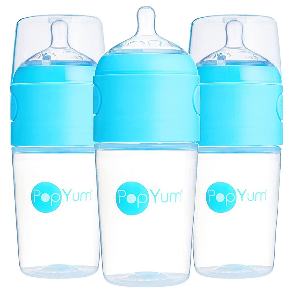 PopYum - Anti-Colic Formula Making Bottles - 3pcs - 9Oz - Blue