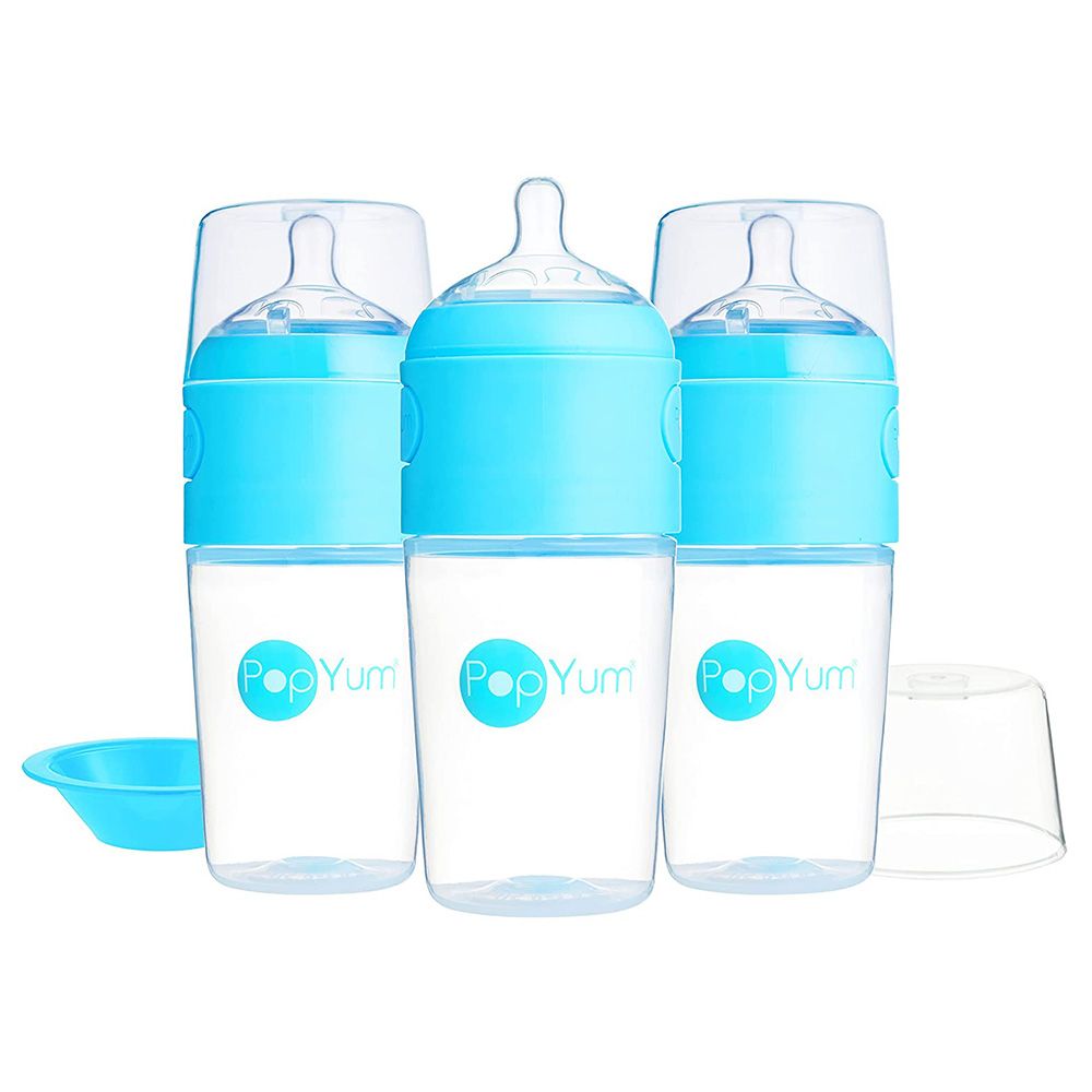 PopYum - Anti-Colic Formula Making Bottles - 3pcs - 9Oz - Blue