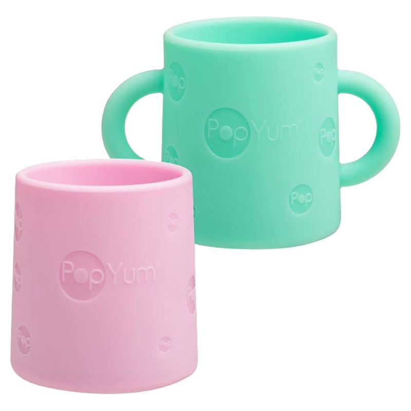 PopYum - Silicone Training Cup 5oz - 2pcs - Mint Green/Pink